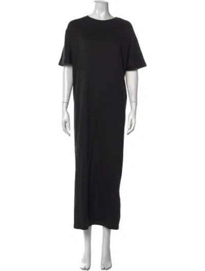 Pre-owned Deiji Studios Crew Neck Long Dress In Black