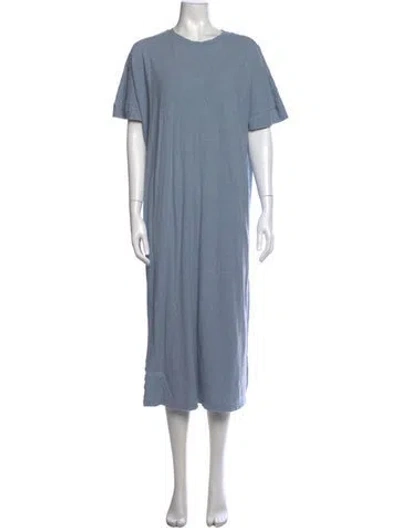 Pre-owned Deiji Studios Crew Neck Long Dress In Blue