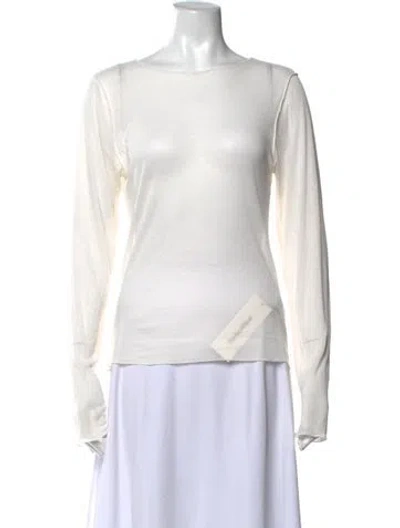 Pre-owned Deiji Studios Crew Neck Long Sleeve Top In Neutrals