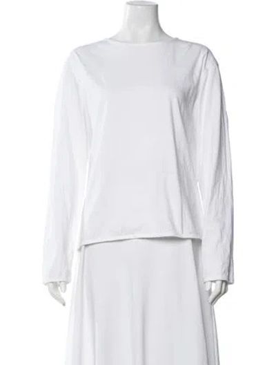 Pre-owned Deiji Studios Crew Neck Long Sleeve Top In White