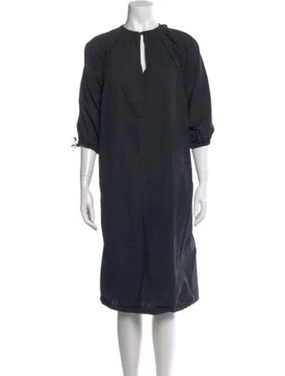 Pre-owned Deiji Studios Crew Neck Midi Length Dress In Gray