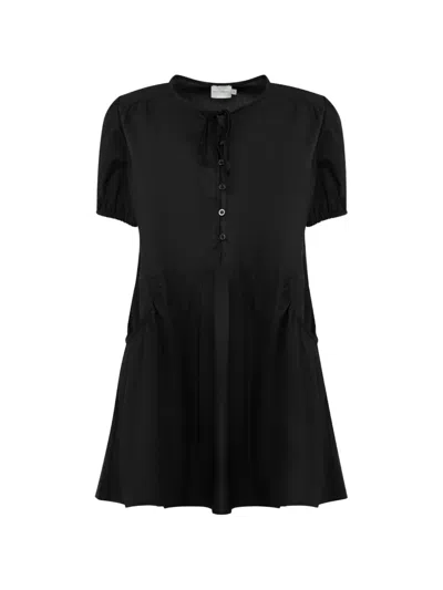 Deiji Studios Crew-neck Mini Dress In Black
