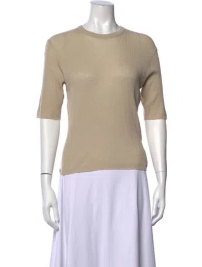 Pre-owned Deiji Studios Crew Neck Three-quarter Sleeve Top In Neutral