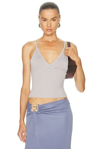 Deiji Studios Cross Panel Knit Top In Purple