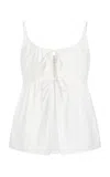 Deiji Studios Double-tie Cotton Poplin Top In White