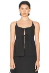 Deiji Studios Double Tie Top In Black