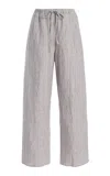 Deiji Studios Double-waist Organic Linen Wide-leg Pants