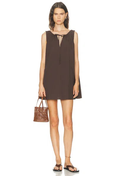Deiji Studios Drawcord Dress In Brown