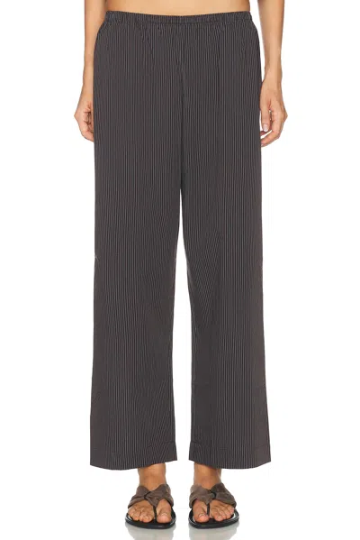 Deiji Studios Ease Trouser In Brown Blue Stripe