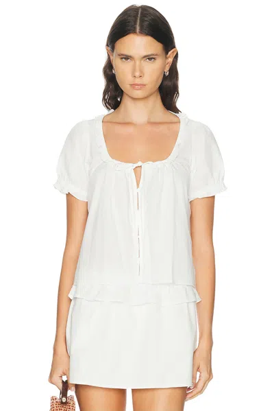 Deiji Studios Flounced Top In White