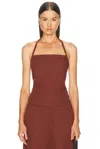 Deiji Studios Folded Top In Rust Stripe