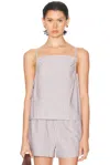Deiji Studios Gathered Strap Top In Gray