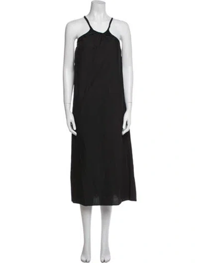 Pre-owned Deiji Studios Halterneck Knee-length Dress In Black