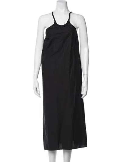 Pre-owned Deiji Studios Halterneck Long Dress In Black