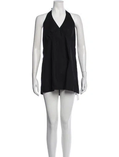 Pre-owned Deiji Studios Halterneck Mini Dress In Black