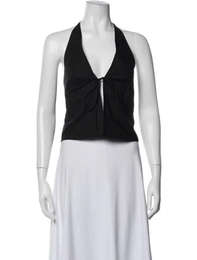 Pre-owned Deiji Studios Halterneck Sleeveless Crop Top In Multi
