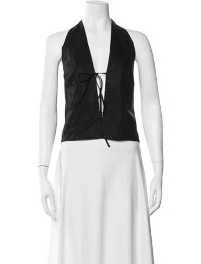 Pre-owned Deiji Studios Halterneck Sleeveless Top In Black