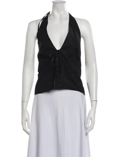 Pre-owned Deiji Studios Halterneck Sleeveless Top In Black