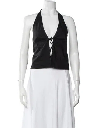 Pre-owned Deiji Studios Halterneck Sleeveless Top W/ Tags In Black