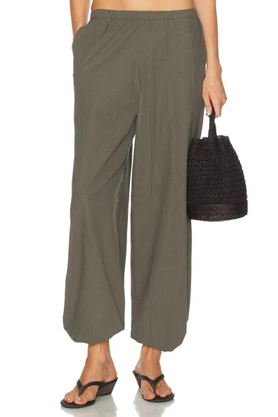 Deiji Studios Hem Toggle Pant In Moss Stripe