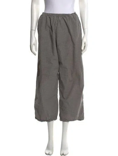 Pre-owned Deiji Studios Houndstooth Print Wide Leg Pants In Blue