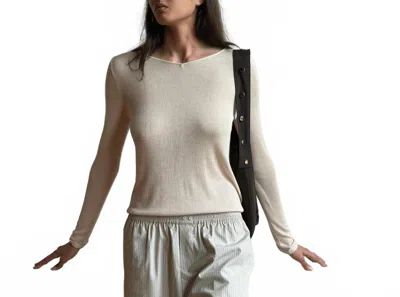 Deiji Studios Knitted Long Sleeve Top In Fawn In Multi