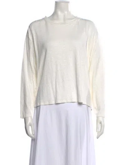 Pre-owned Deiji Studios Linen Crew Neck Top In Neutral