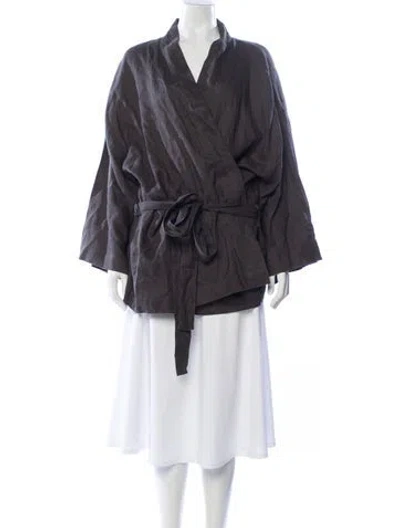 Pre-owned Deiji Studios Linen Jacket In Gray