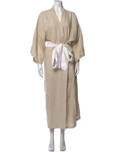 Pre-owned Deiji Studios Linen Long Dress In Neutrals