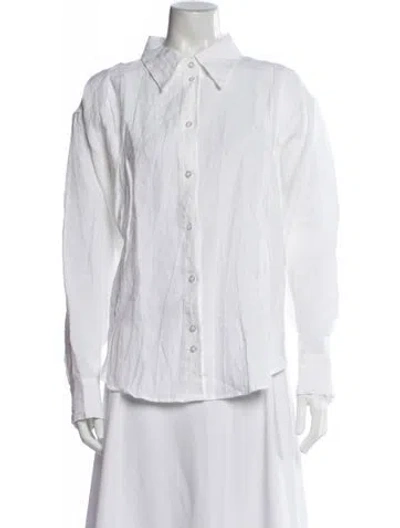 Pre-owned Deiji Studios Linen Long Sleeve Button-up Top In Neutrals