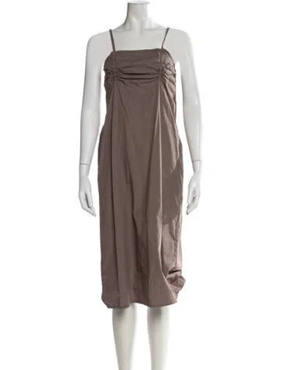 Pre-owned Deiji Studios Linen Midi Length Dress In Neutral