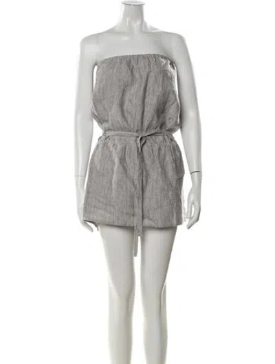 Pre-owned Deiji Studios Linen Mini Dress In Gray