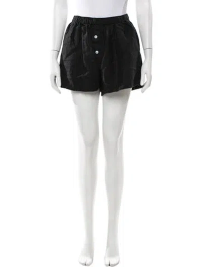 Pre-owned Deiji Studios Linen Mini Shorts In Black