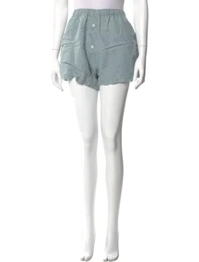 Pre-owned Deiji Studios Linen Mini Shorts In Blue