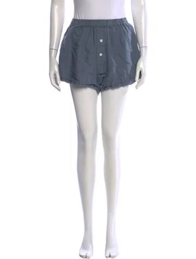 Pre-owned Deiji Studios Linen Mini Shorts In Blue