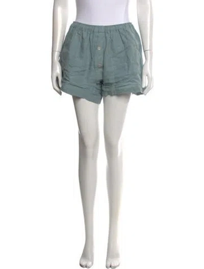 Pre-owned Deiji Studios Linen Mini Shorts In Blue