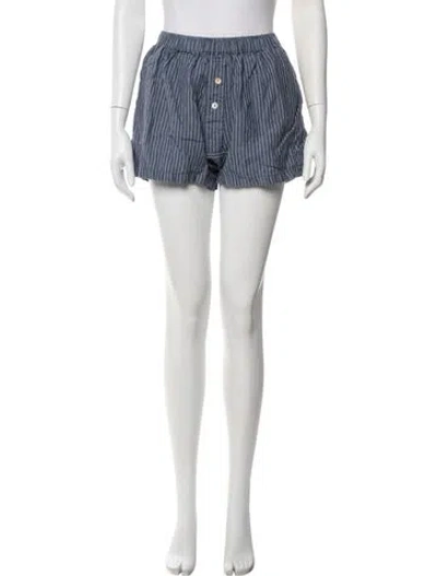 Pre-owned Deiji Studios Linen Mini Shorts In Blue