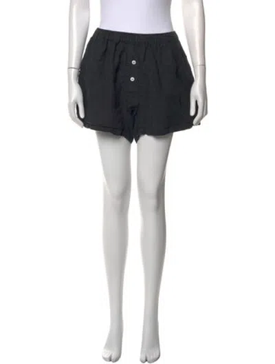 Pre-owned Deiji Studios Linen Mini Shorts In Blue