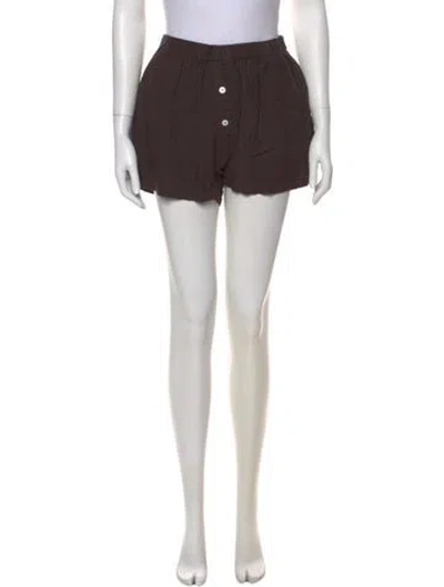 Pre-owned Deiji Studios Linen Mini Shorts In Brown