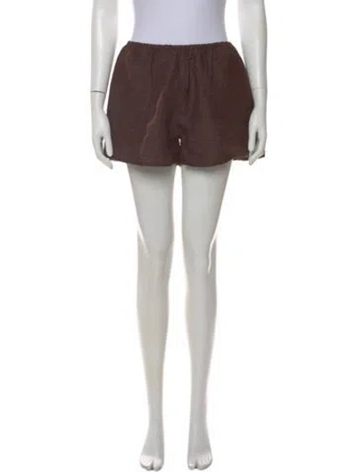 Pre-owned Deiji Studios Linen Mini Shorts In Brown