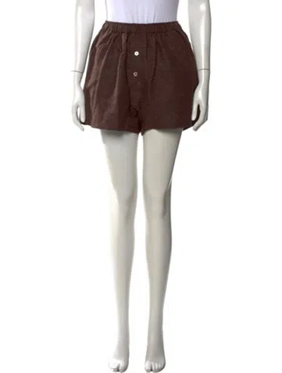 Pre-owned Deiji Studios Linen Mini Shorts In Brown