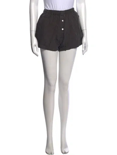 Pre-owned Deiji Studios Linen Mini Shorts In Gray