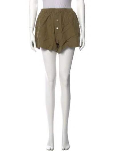 Pre-owned Deiji Studios Linen Mini Shorts In Green