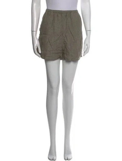 Pre-owned Deiji Studios Linen Mini Shorts In Green