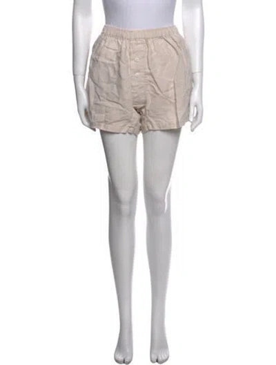 Pre-owned Deiji Studios Linen Mini Shorts In Neutral