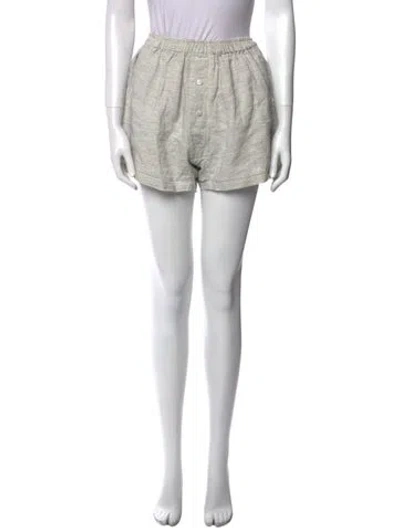 Pre-owned Deiji Studios Linen Mini Shorts In Neutral