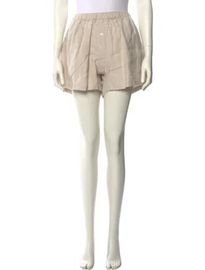 Pre-owned Deiji Studios Linen Mini Shorts In Neutral