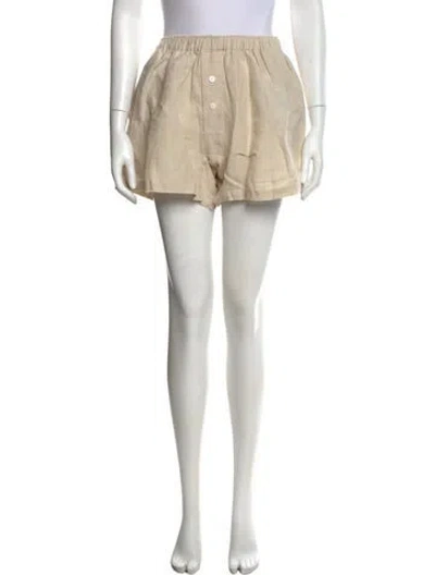 Pre-owned Deiji Studios Linen Mini Shorts In Neutral