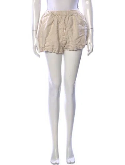 Pre-owned Deiji Studios Linen Mini Shorts In Neutral