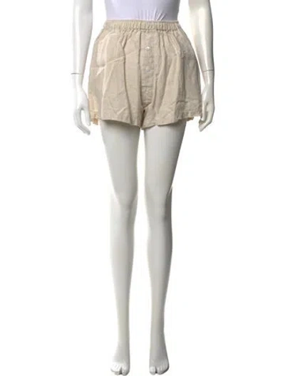 Pre-owned Deiji Studios Linen Mini Shorts In Neutral